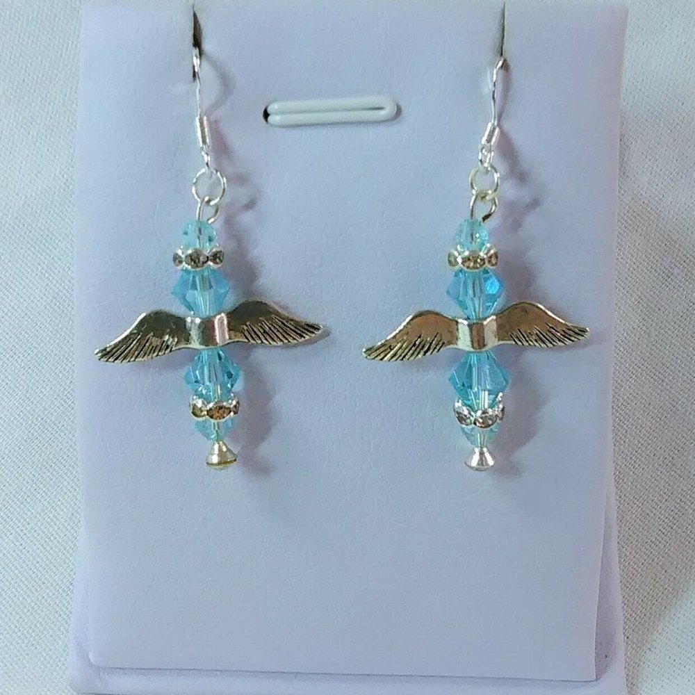 Swarovski Beaded Sterling Silver Hook Earrings